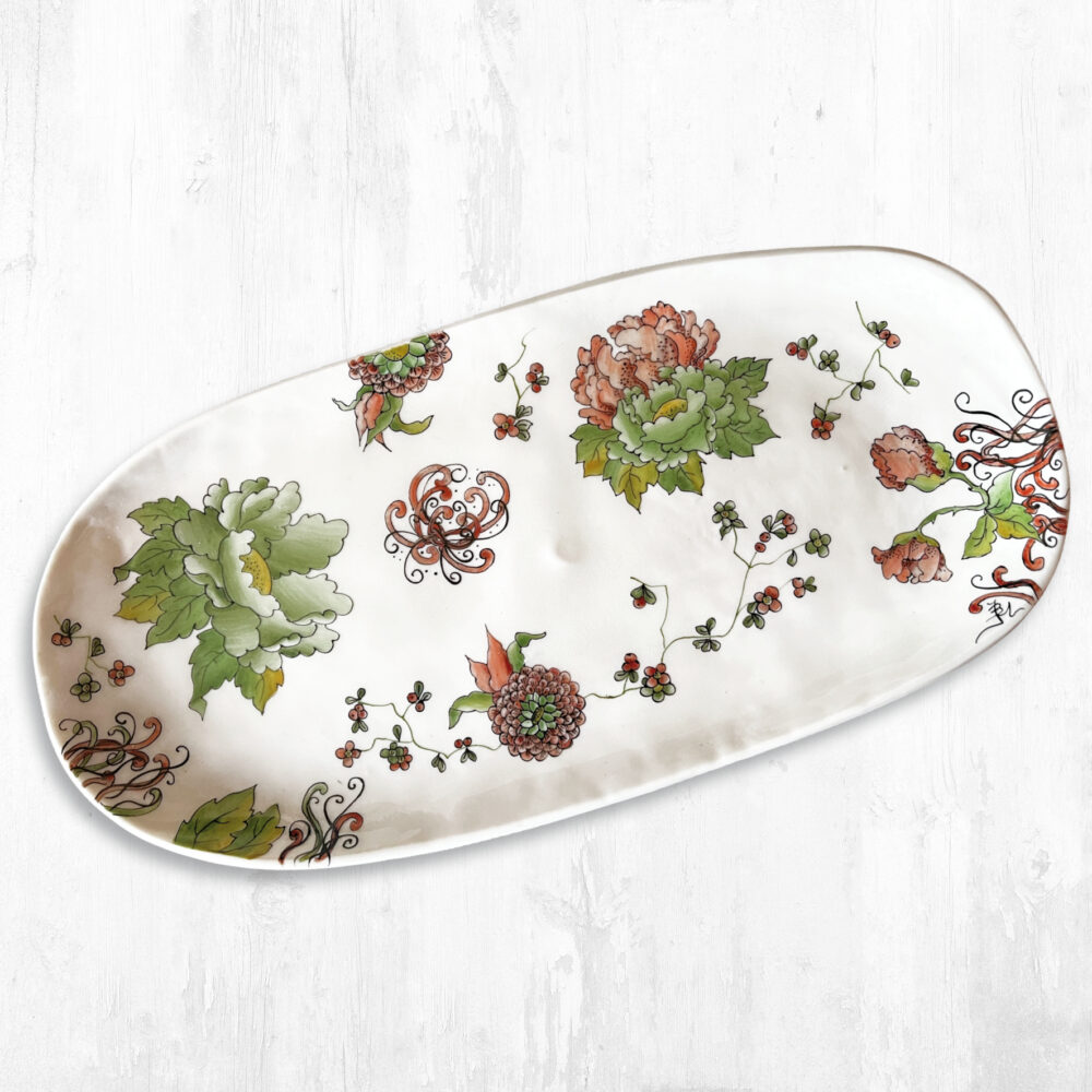Vassoio in porcellana serie “kimono”