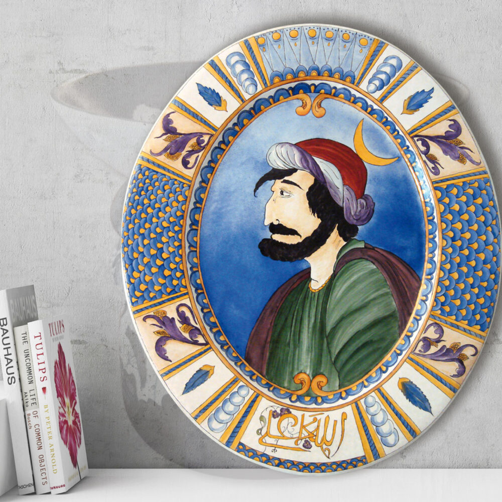 Gran piatto ovale in maiolica