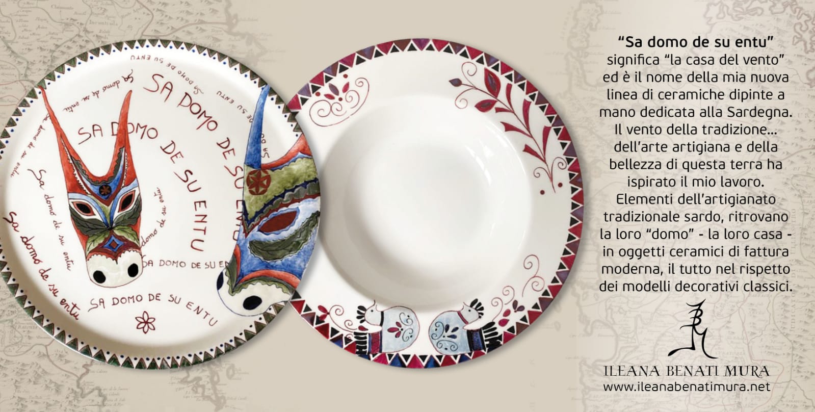 Piatto porcellana - Sa domo de su entu - immagine 3