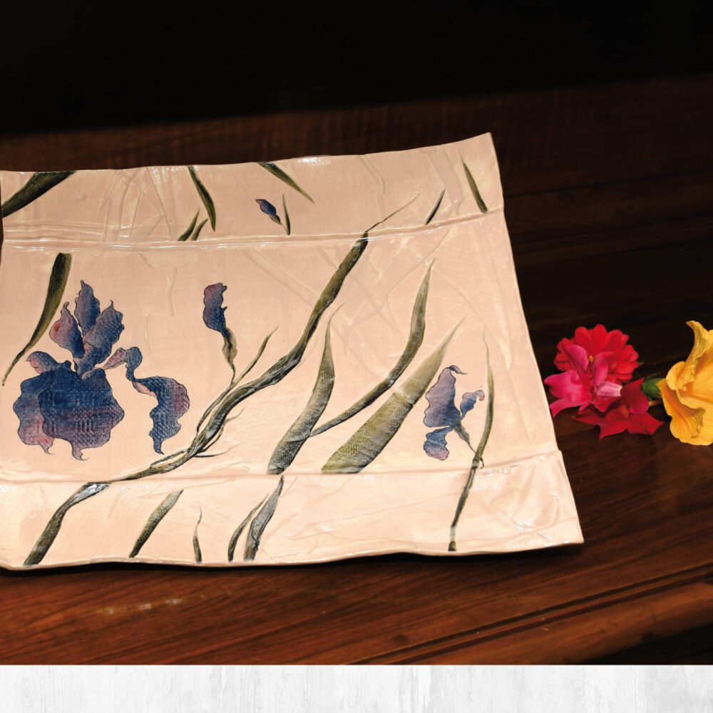 Piatto quadrato in porcellana – Serie Kimono