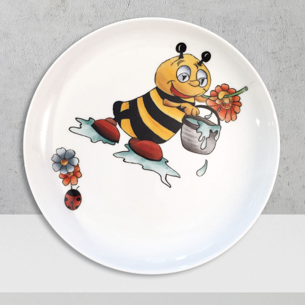 Piattino in porcellana con Ape Maia